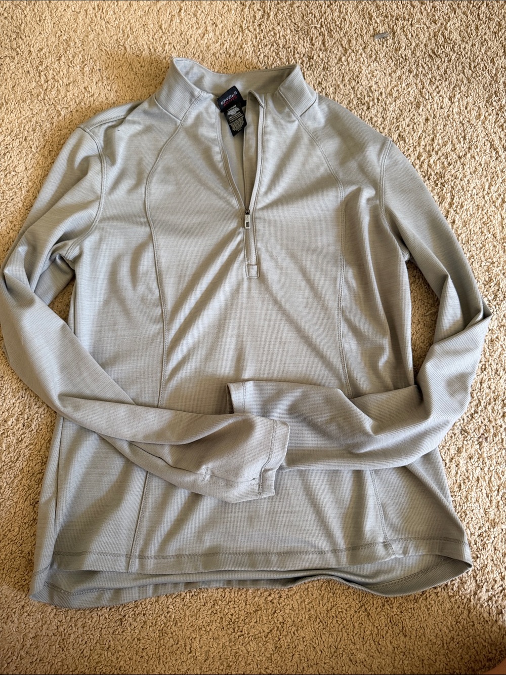 Spyder Men’s Light Gray Quarter-Zip Performance Pullover